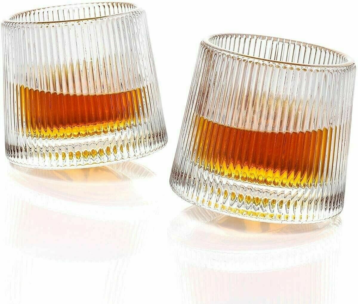 Old Fashioned Whiskey Glasses Crystal Vintage Bourbon Barware Drinking Lowball 2