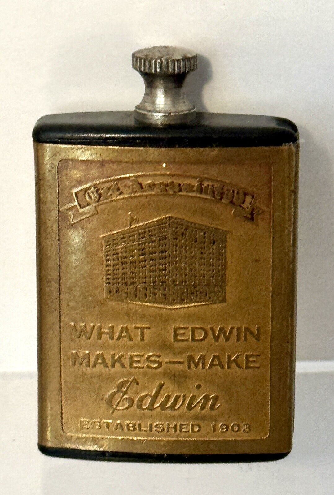 Antique Double Sided Advertising Edwin Cigar Company Permanent Match/Lighter