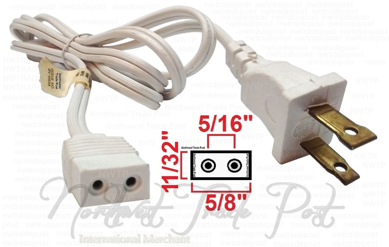 Replacement 6ft Power Cord for Vintage Solid State TV Stereo Radio 2-Prong Pin