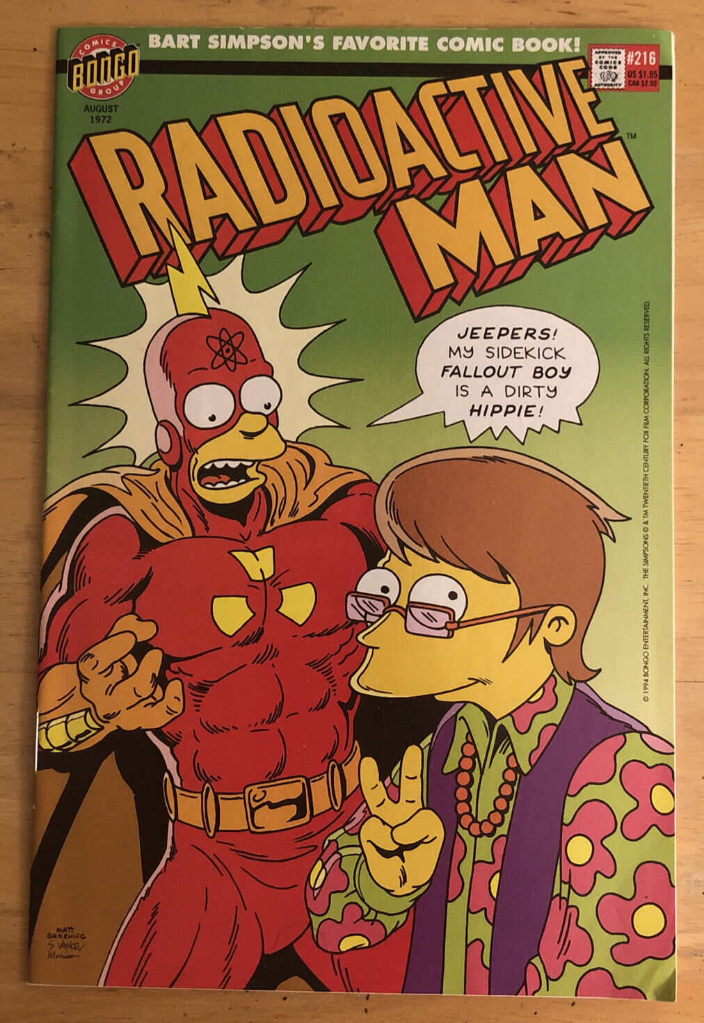 1994 Bongo Comics Radioactive Man #216 Steve Vance Story & Art; Fine