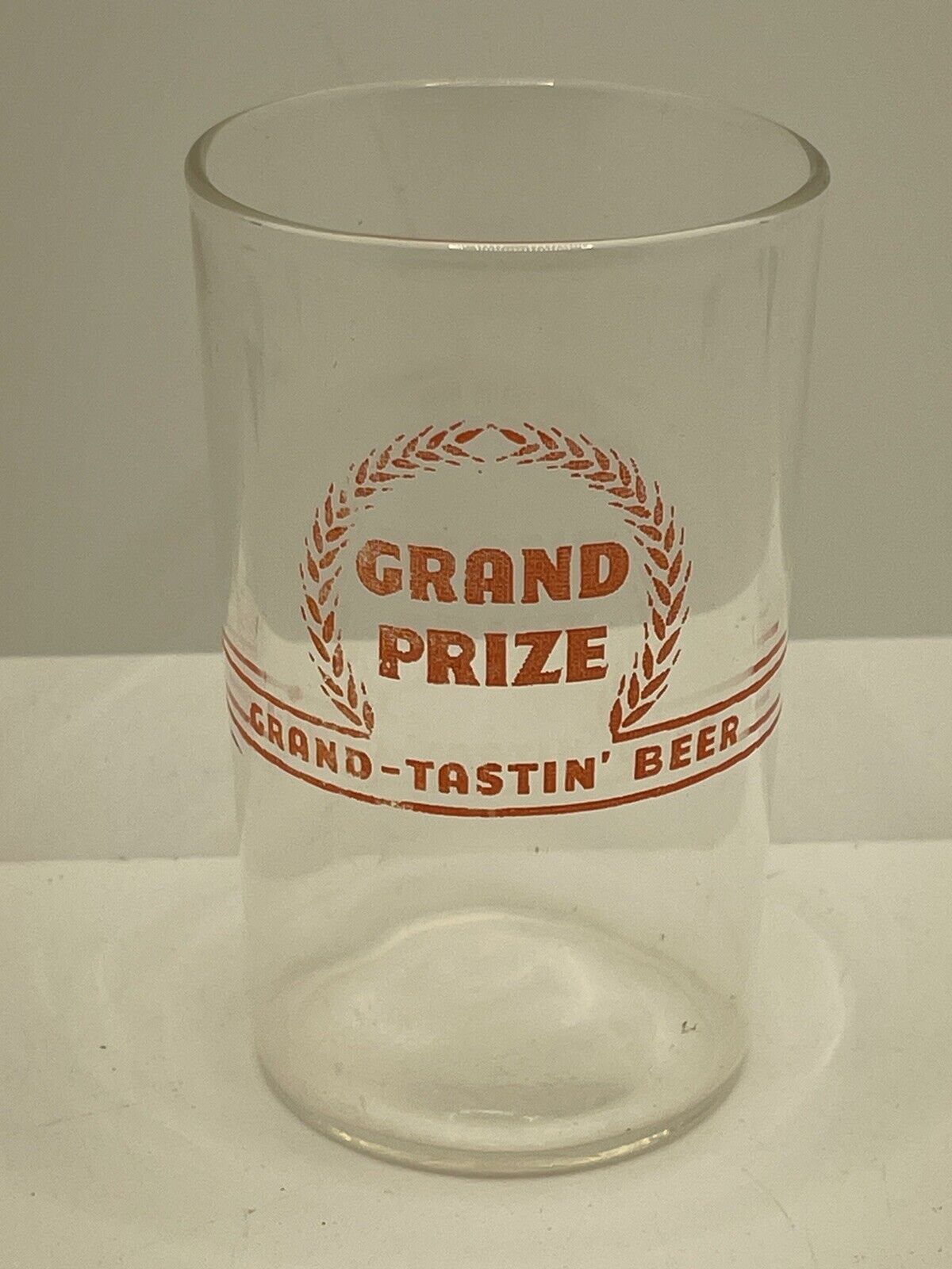 Grand Prize Beer Tasting Glass Houston Texas  3.75 X 2.25” Rare Vintage 1940’s