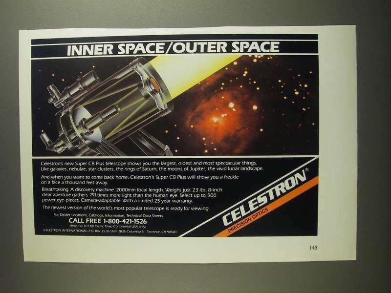 1984 Celestron Super C8 Plus Telescope Ad