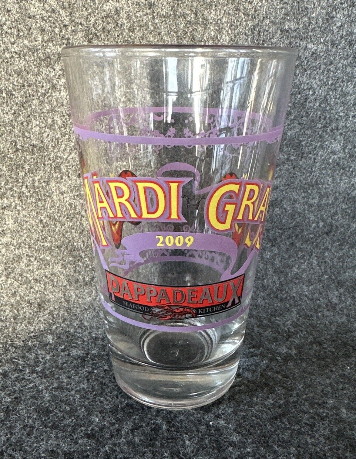 Pappadeaux Seafood Kitchen 2009 MARDI GRAS Pint Beer Libbey Glass New Orleans
