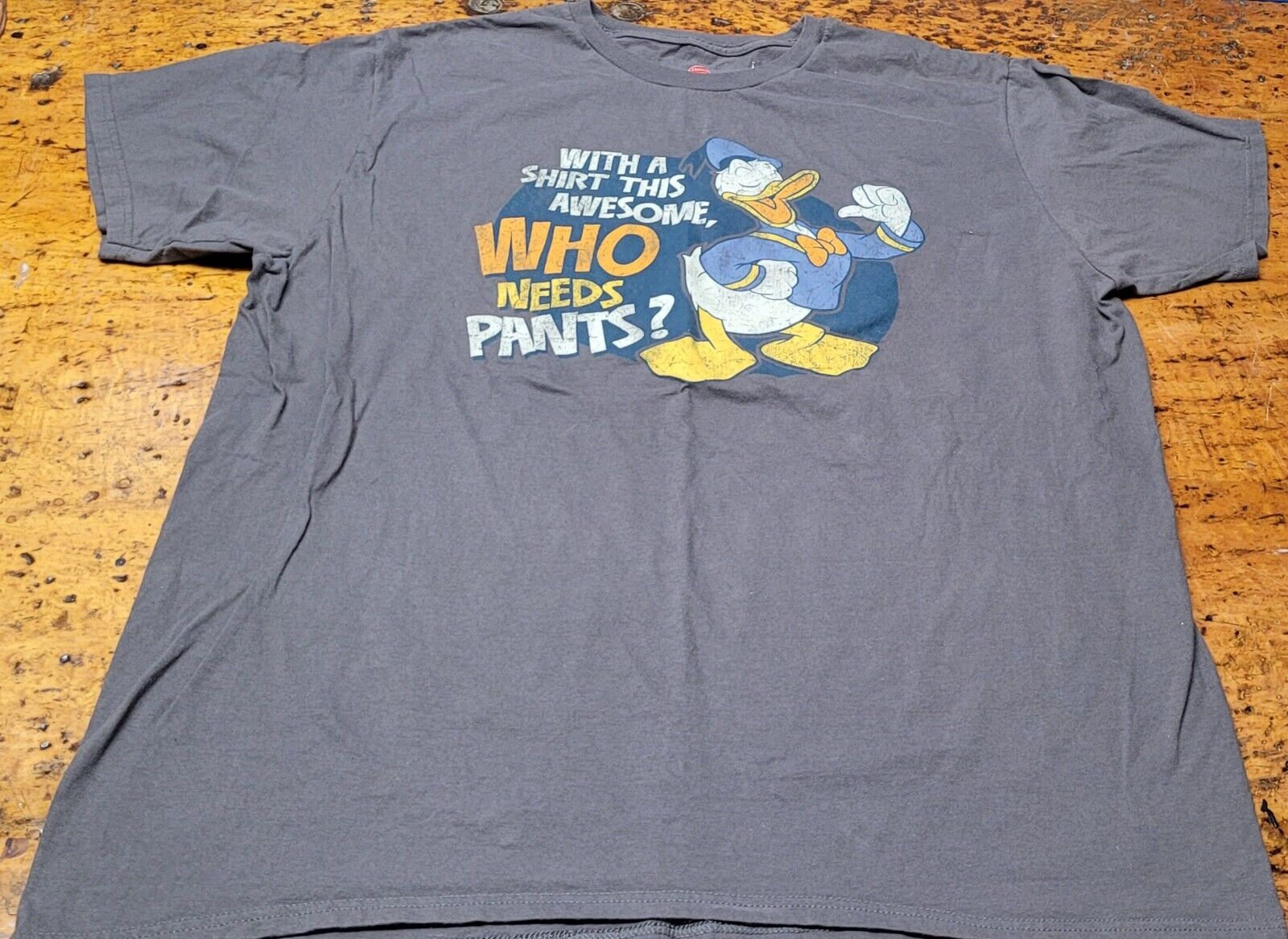 Disney Donald Duck Adult 2XL T Shirt “With a Shirt This Awesome Who Needs Pants”