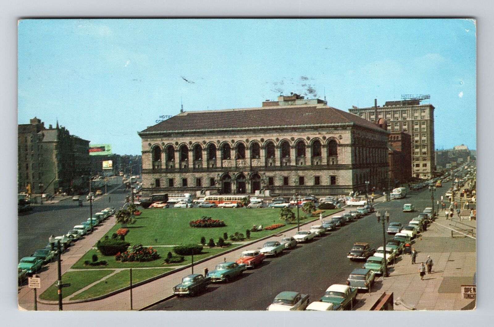 Boston MA-Massachusetts, The Public Library, Outside, Vintage Postcard
