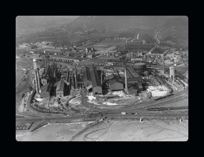 Aberavon showing steelworks Wales 1930s OLD PHOTO