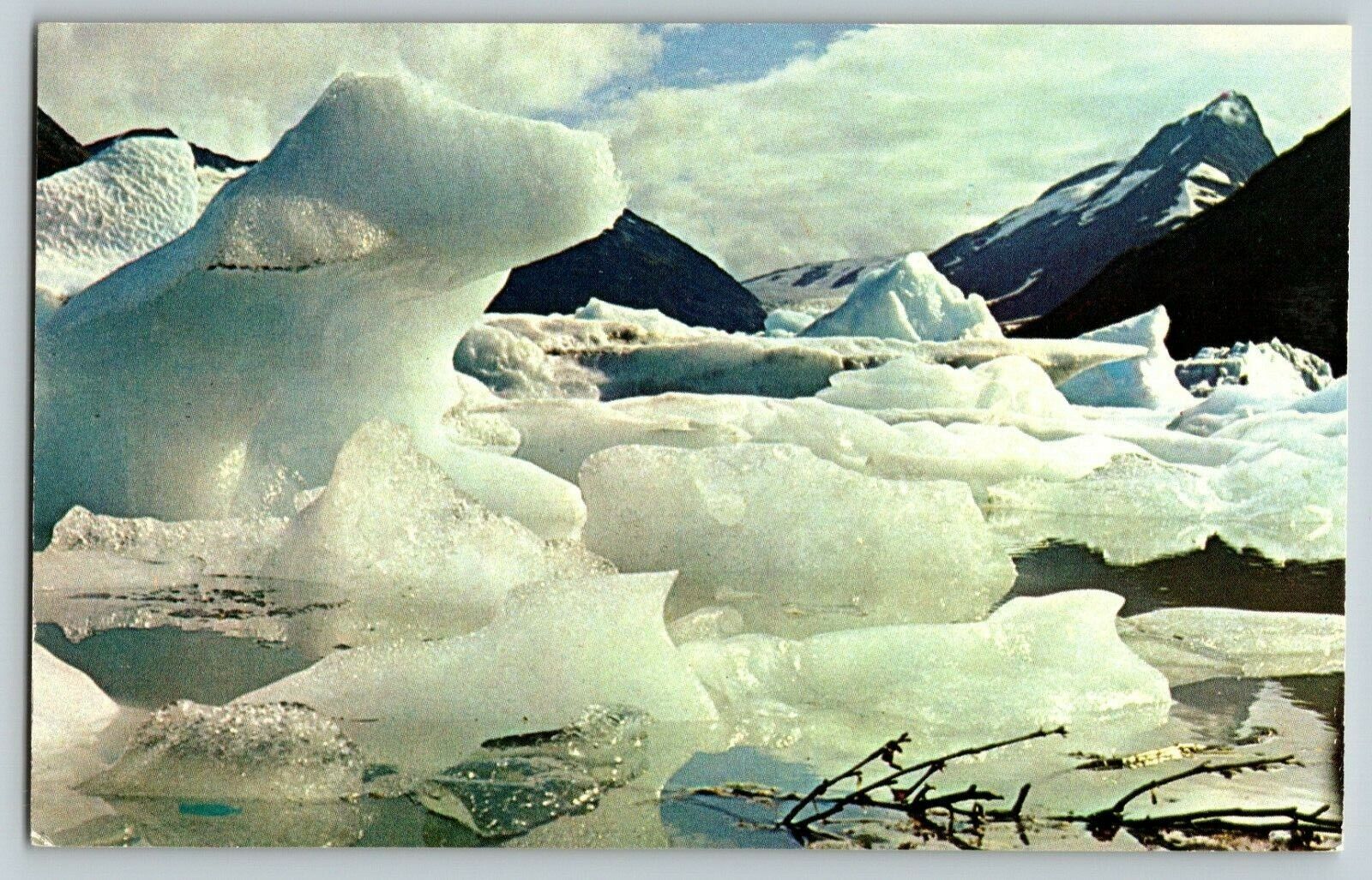 Postcard Ice-Cube effect Portage Glacier near Anchorage Alaska  Icebergs