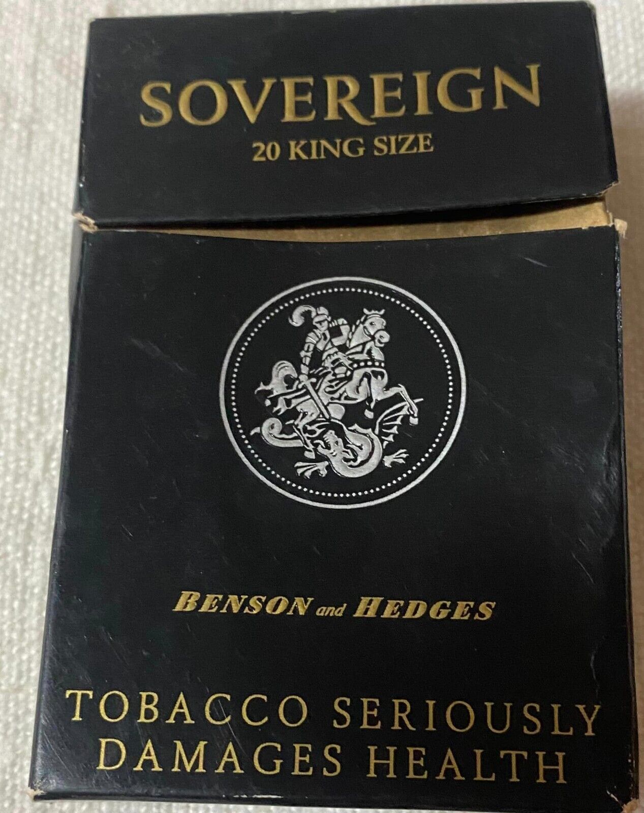 Vintage Sovereign Benson and Hedges Cigarette Cigarettes Cigarette Paper Box