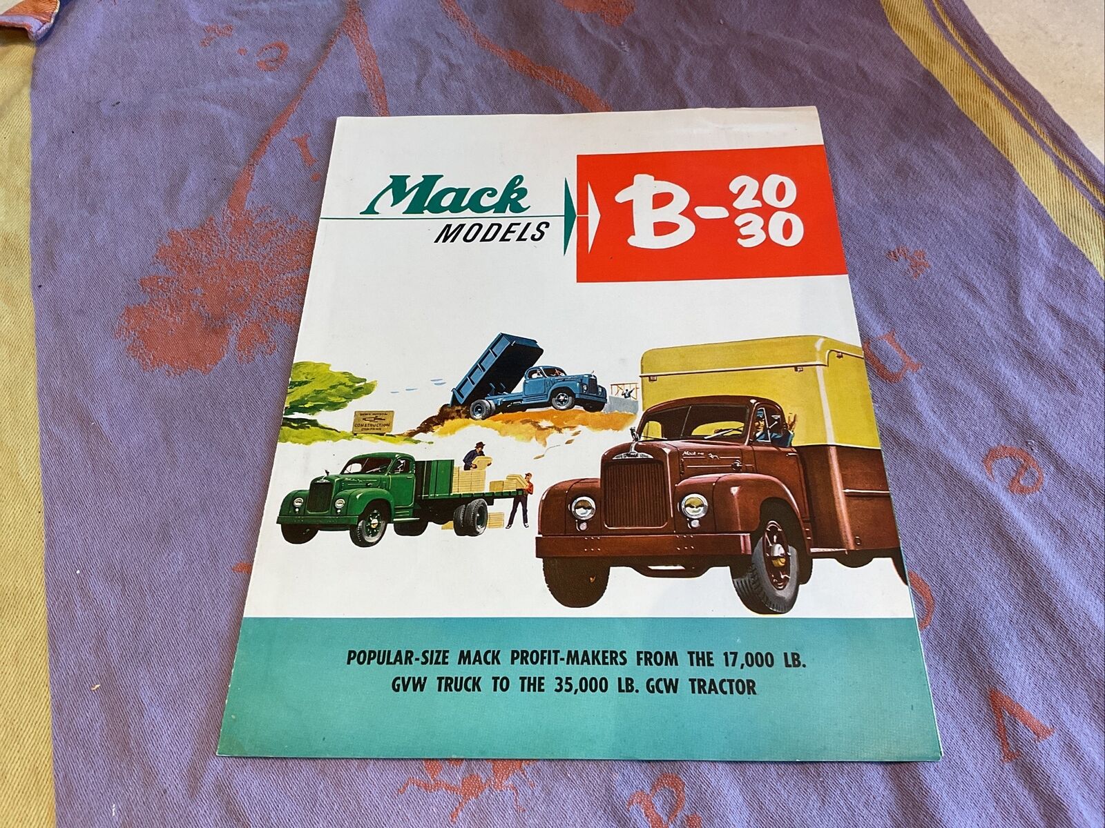 1953 Mack Truck Models B-20 And B-30 Original Sales Brochure