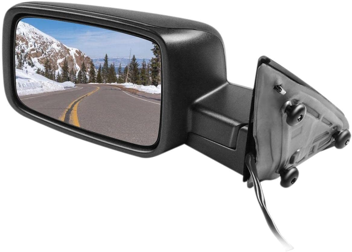 Black Power Left Side View Mirror Manual Folding Heated Turn Signal Fits for 200