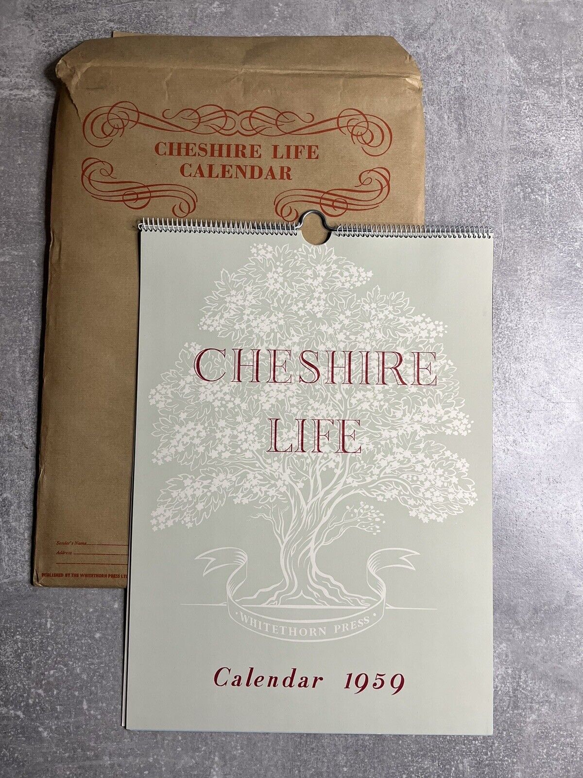Vintage 1959 Calendar - Cheshire Life - Unused with original protective envelope