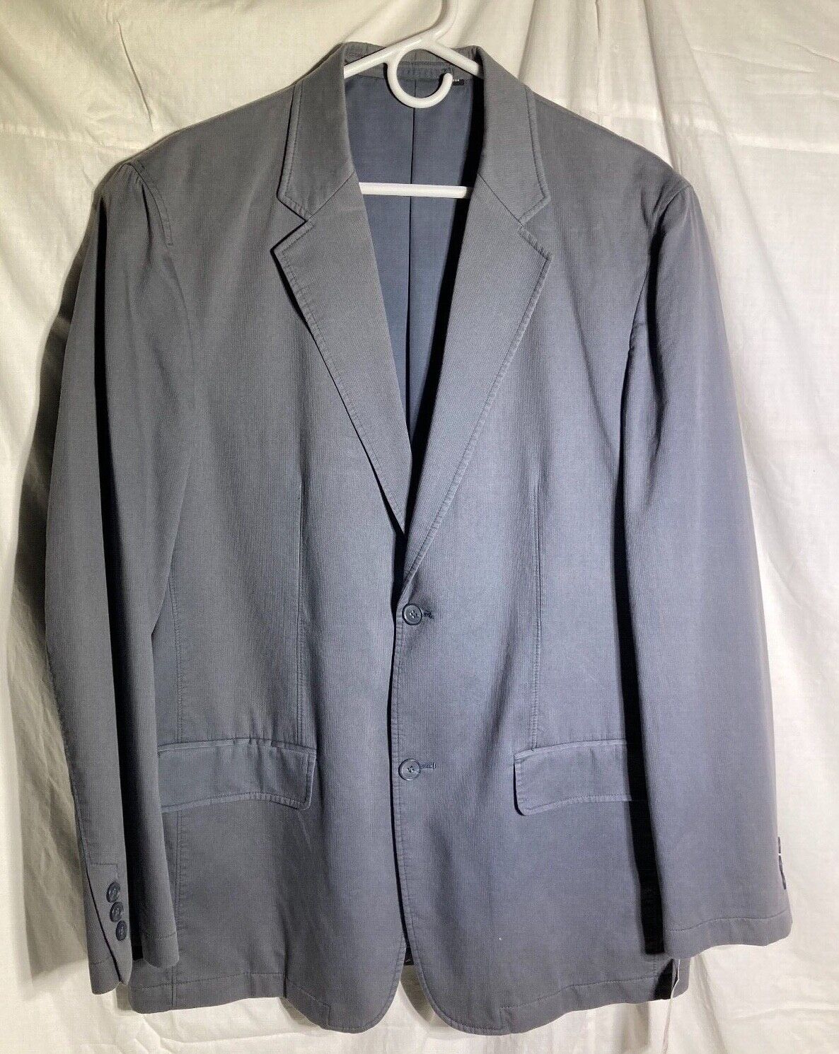 Vtg. Alfani 2 Button Cotton Blazer Sport Coat Dinner Jacket  Men\'s Gray - Large