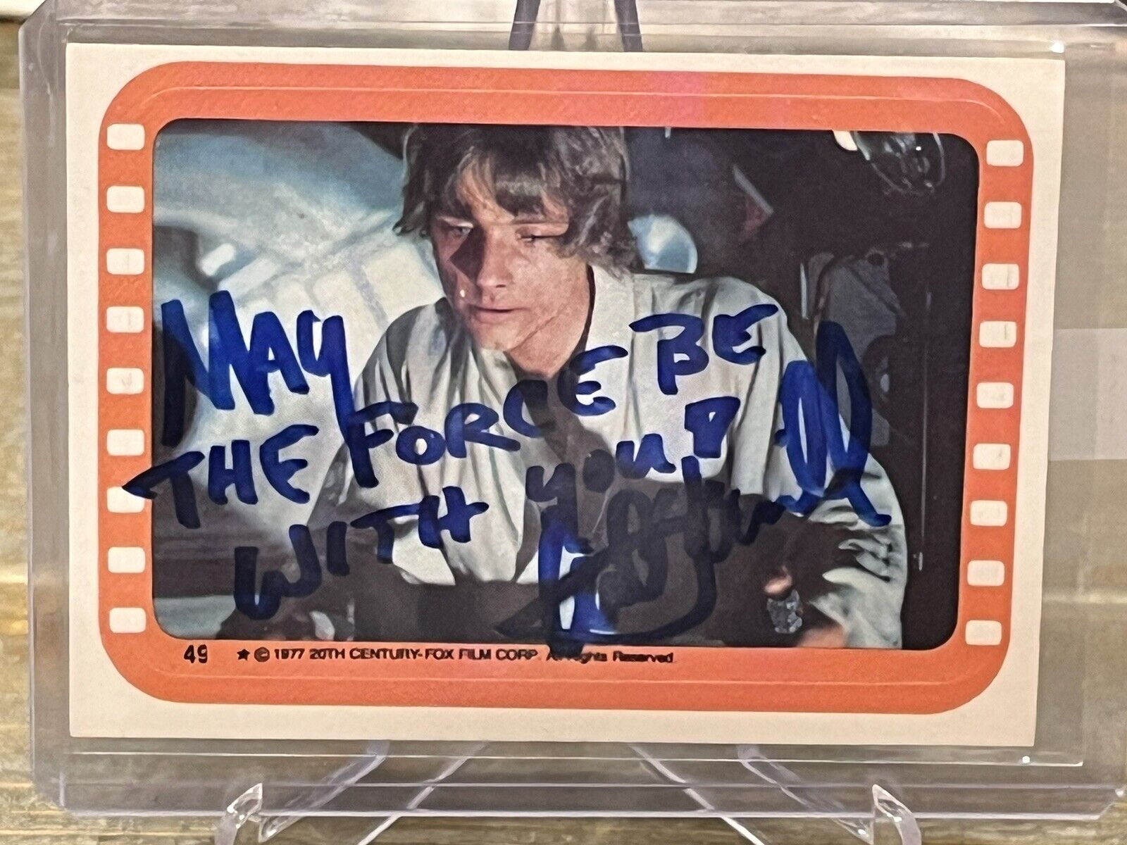 Mark Hamill Star Wars Auto with inscription May The Force Be With You LOA