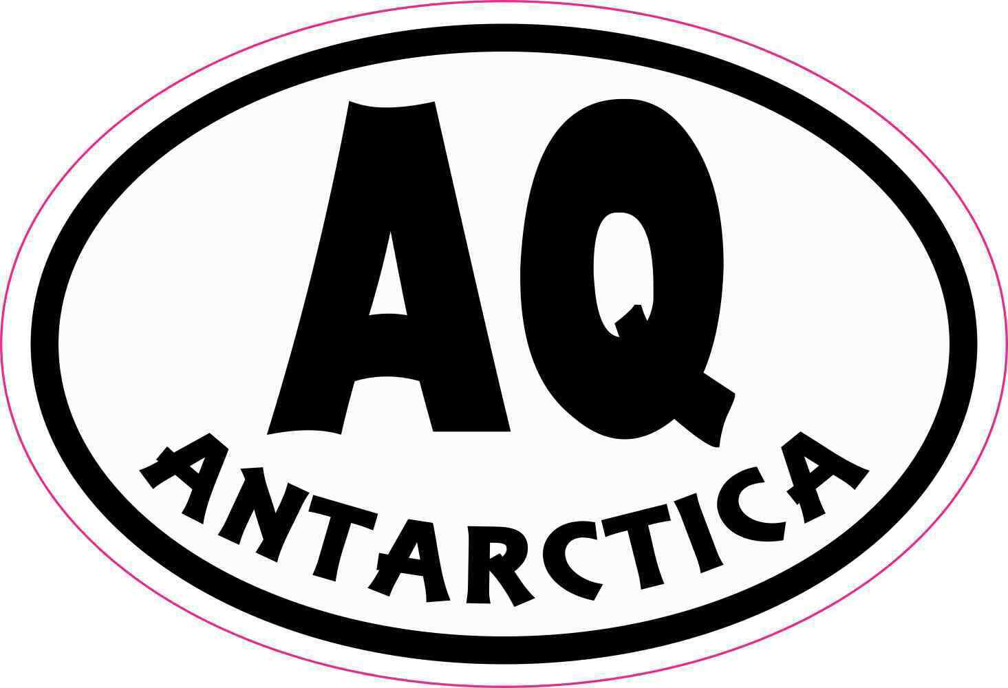 3X2 Oval AQ Antarctica Sticker Vinyl Cup Decals Stickers Bumper Vehicle Decal