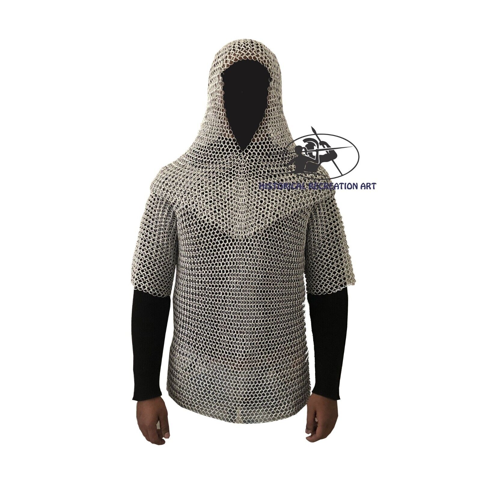 Aluminium Butted Chainmail Haubergeon with Coif | ID - 9 & 10 MM |