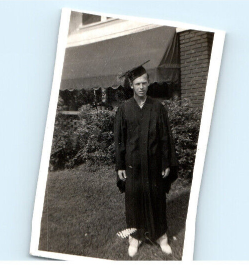 Vintage Photo 1942, Young Man Graduation Picture Birmingham AL, 1.5x3, Sepia