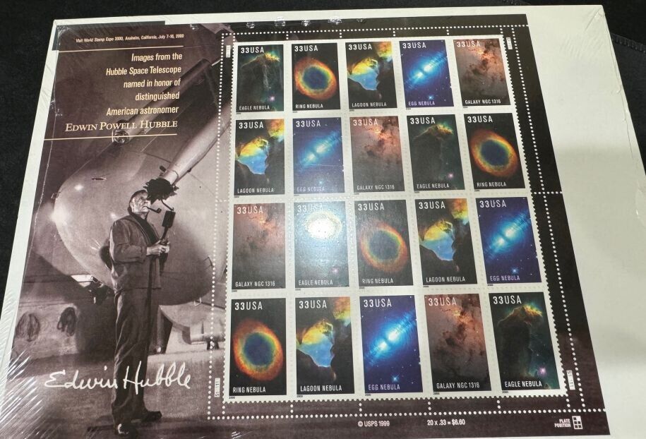 Hubble Telescope Space Vintage 1999 MINT Sheet of 20 US Stamps 3384-88 USPS