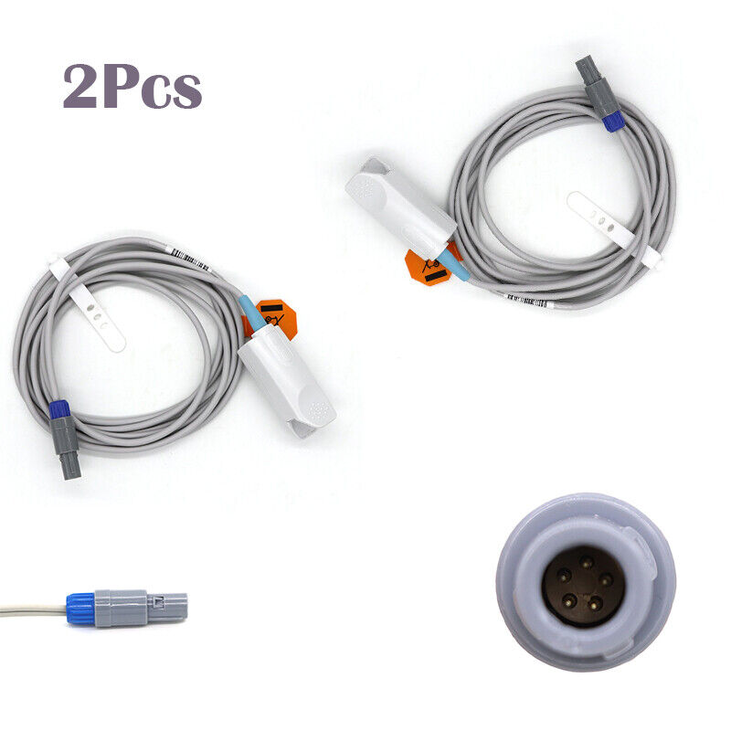 2Pcs Adult Finger Clip SpO2 Probe Pulse Oximeters Fit For CONTEC CMS6000 3M 5Pin