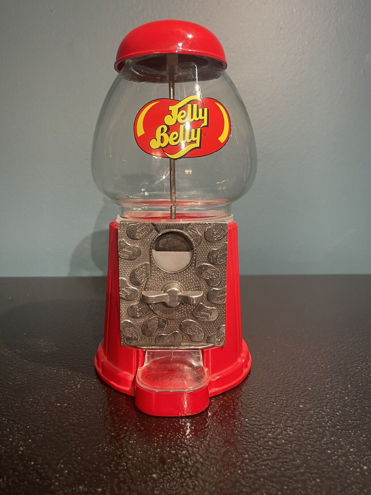 Vintage 9” Jelly Belly Gumball Machine / Dispenser Glass Globe & Metal Base