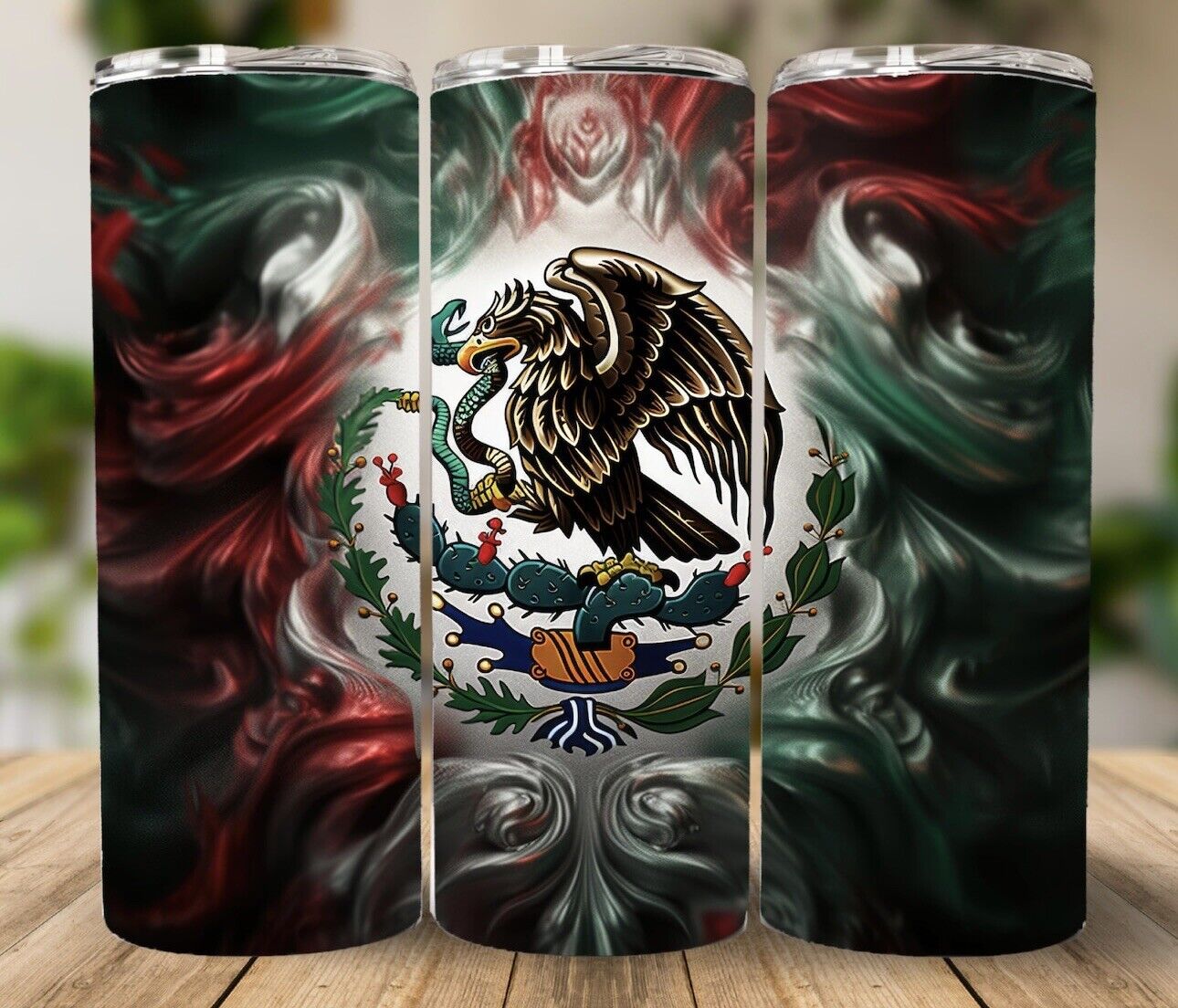 1pc New Stainless Steel 20oz Mexican Patriotic/ Mexican Flag Tumbler SkinnyCup