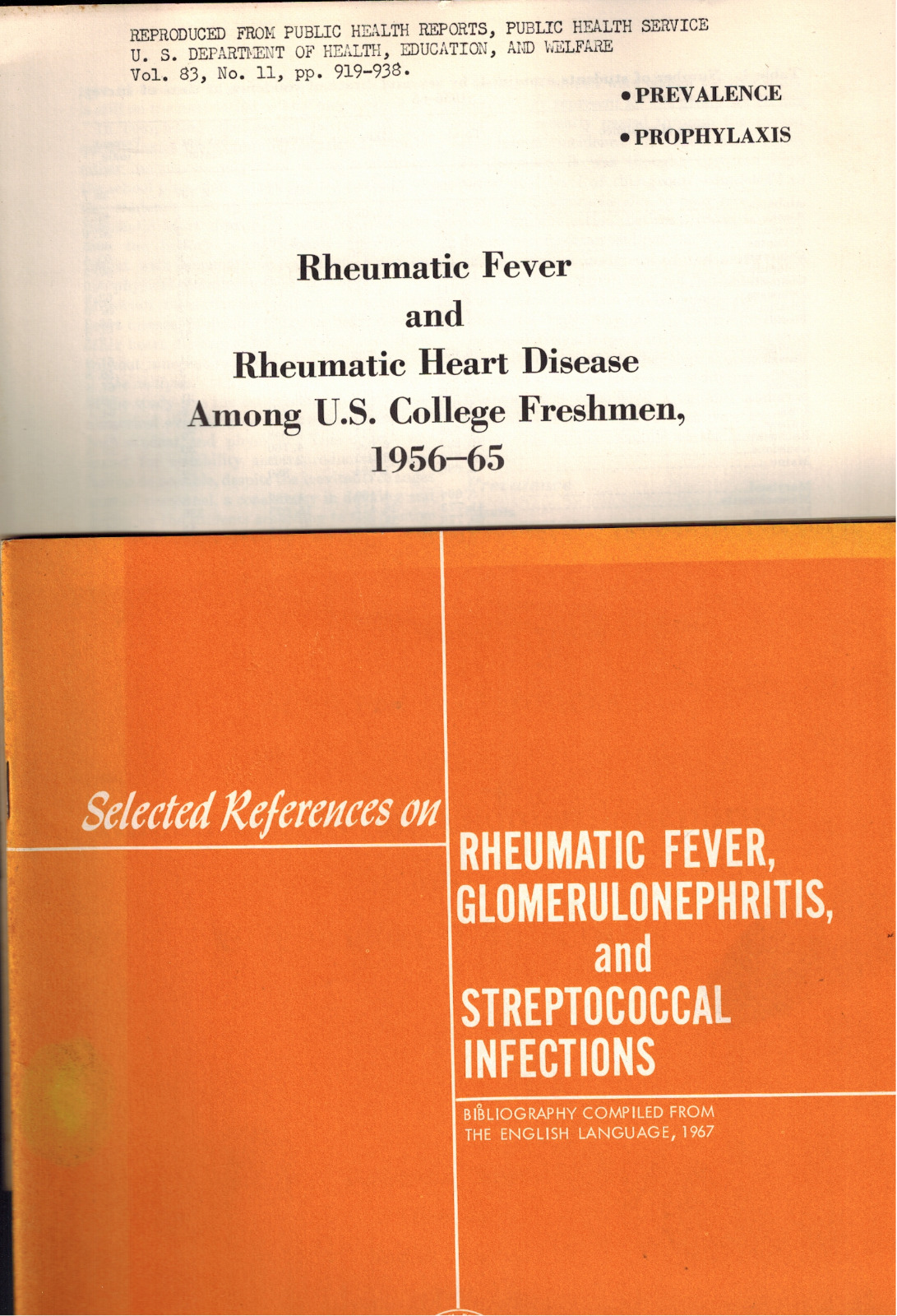 1968 Rheumatic Fever Heart Disease in College Freshmen, Streptococcal Infections