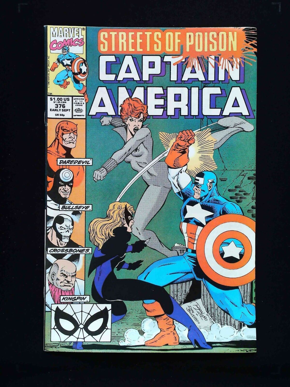 Captain America #376  Marvel Comics 1990 Vf/Nm