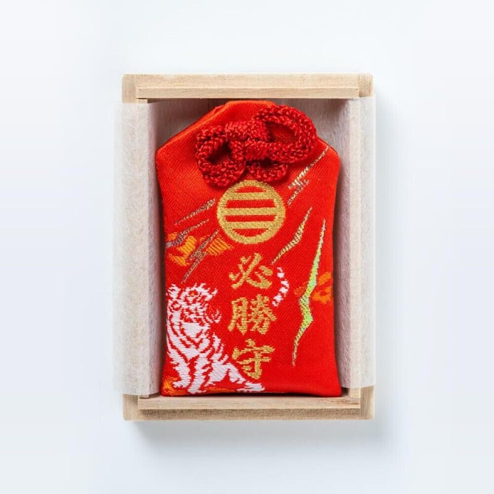 JAPANESE OMAMORI Charm Good luck for Victory Win from Japan Shrine Red Tiger