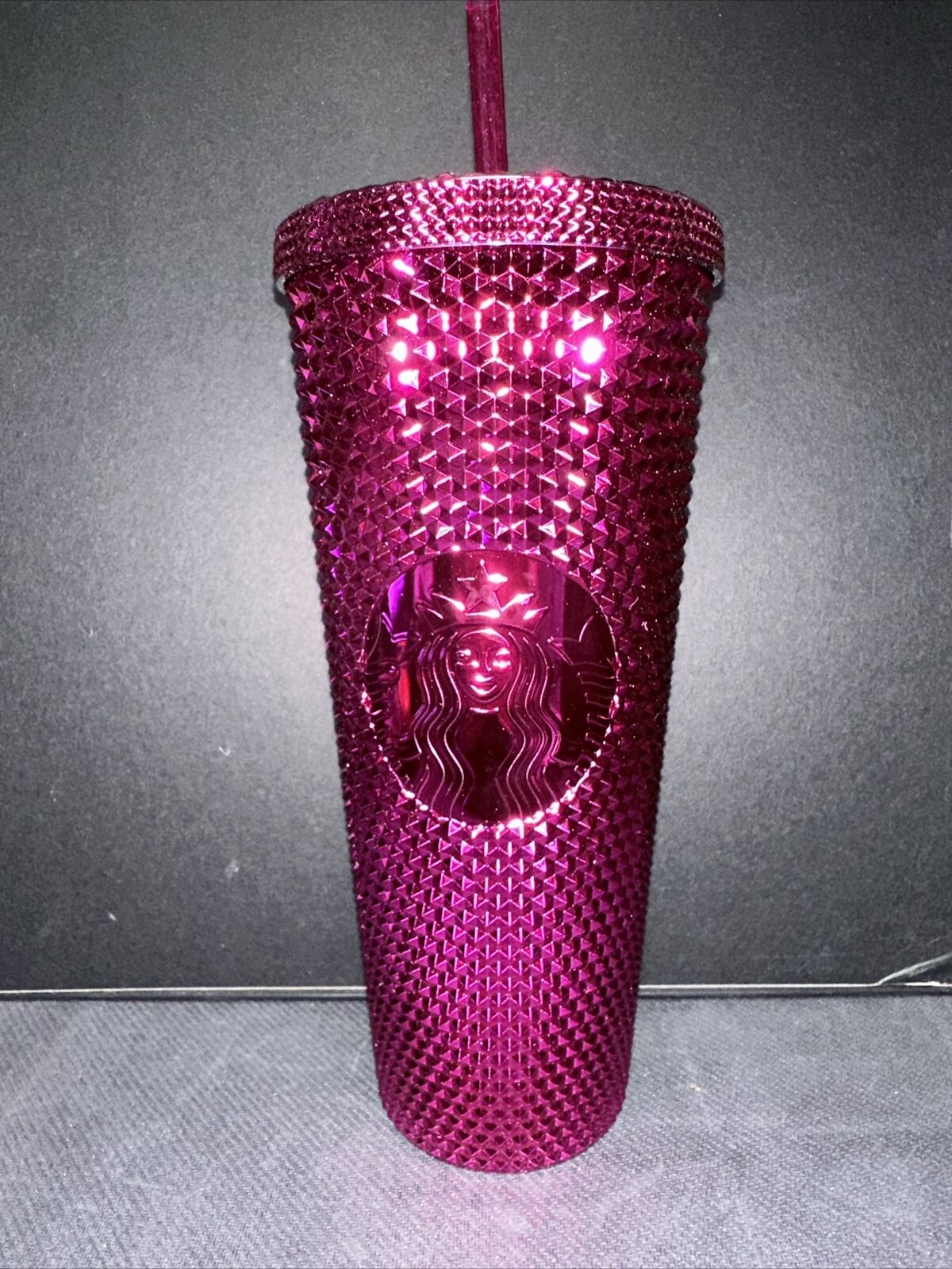 Starbucks 2022 Sangria Bling Studded 24oz Venti Cold Cup Tumbler - Pink Purple