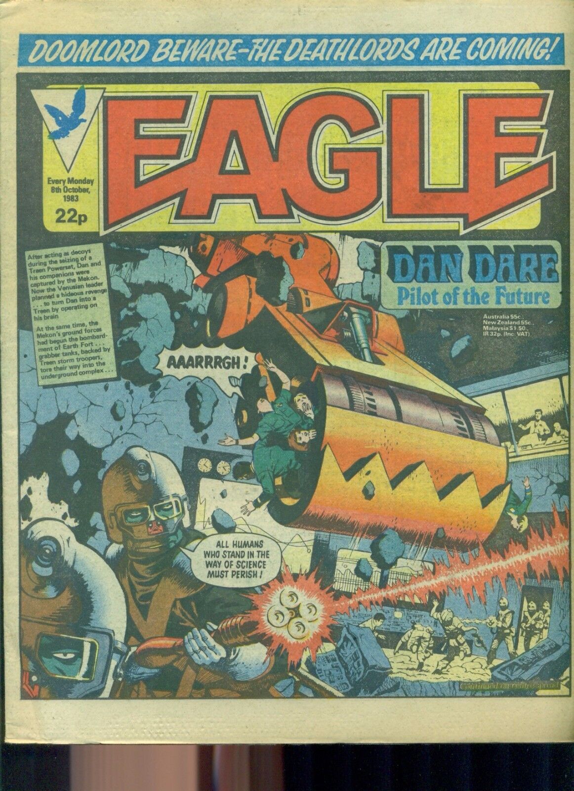 EAGLE weekly British comic book October 8 1983 VG+  