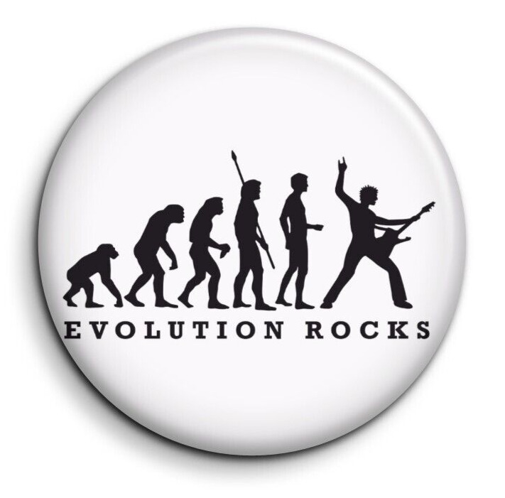Evolution Rocks - Badge 38mm Button Pin