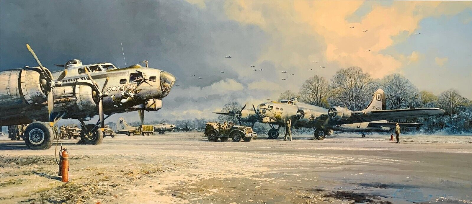 Clearing Skies by Robert Taylor signed by ten 100th Bomb Group veterans