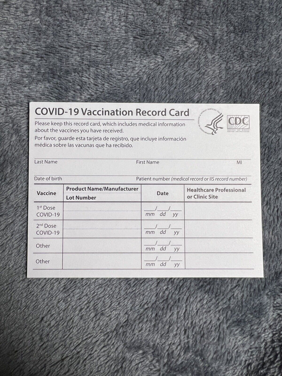 🔥AUTHENTIC CDC COVID-19 Vaccination Card Collector Use Only FREE/FAST Shipping