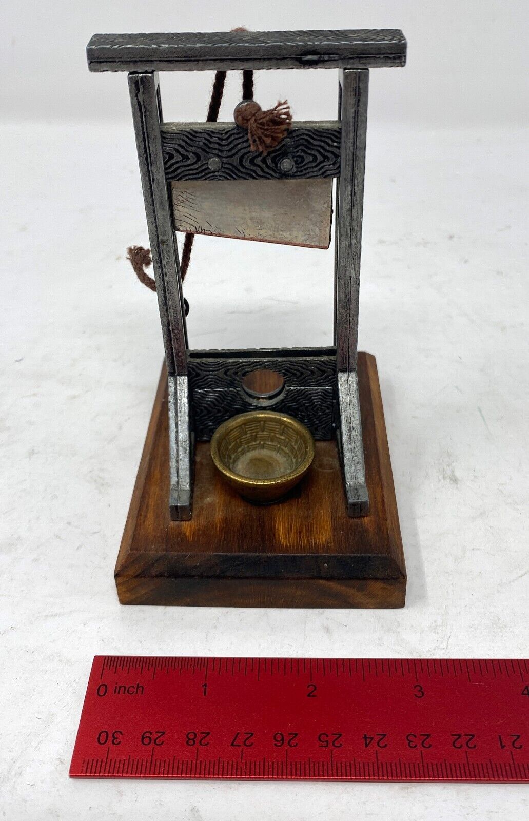 Vintage Novelty Miniature French Guillotine Cigar Cutter 
