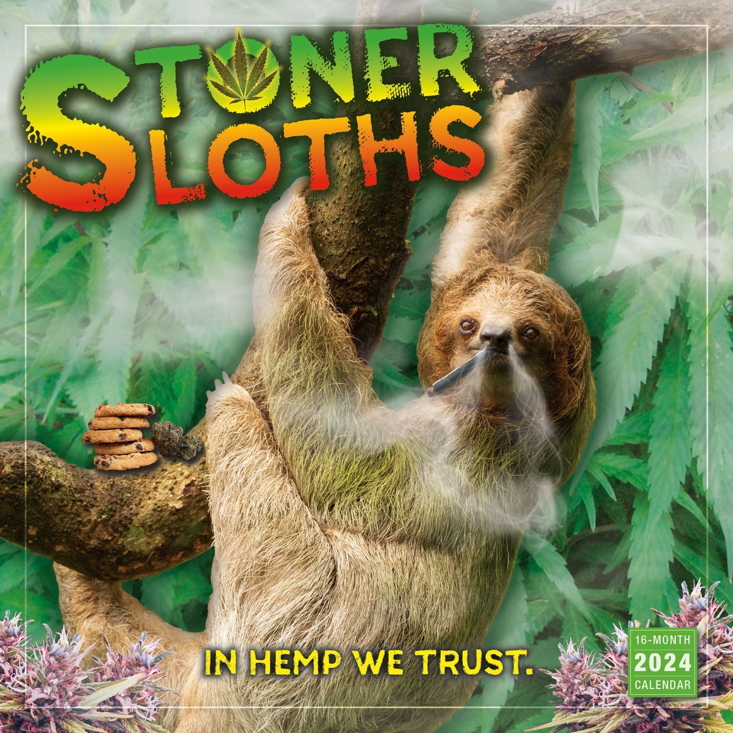 Sellers Publishing,  Stoner Sloths 2024 Wall Calendar