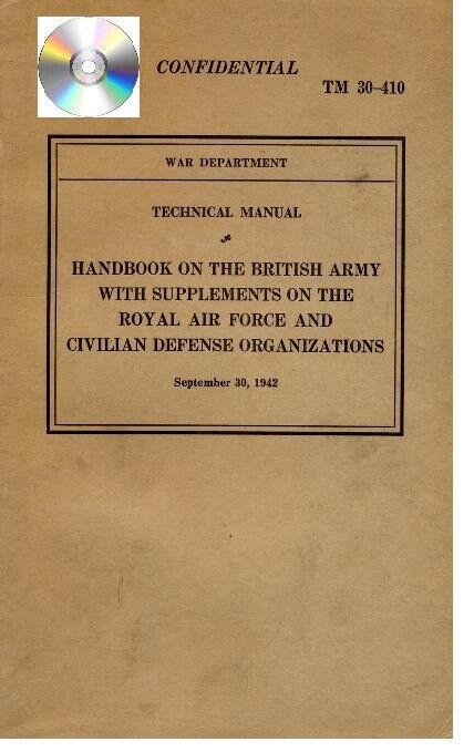 Military Intelligence Manual TM 30-410 Handbook on the British Army 
