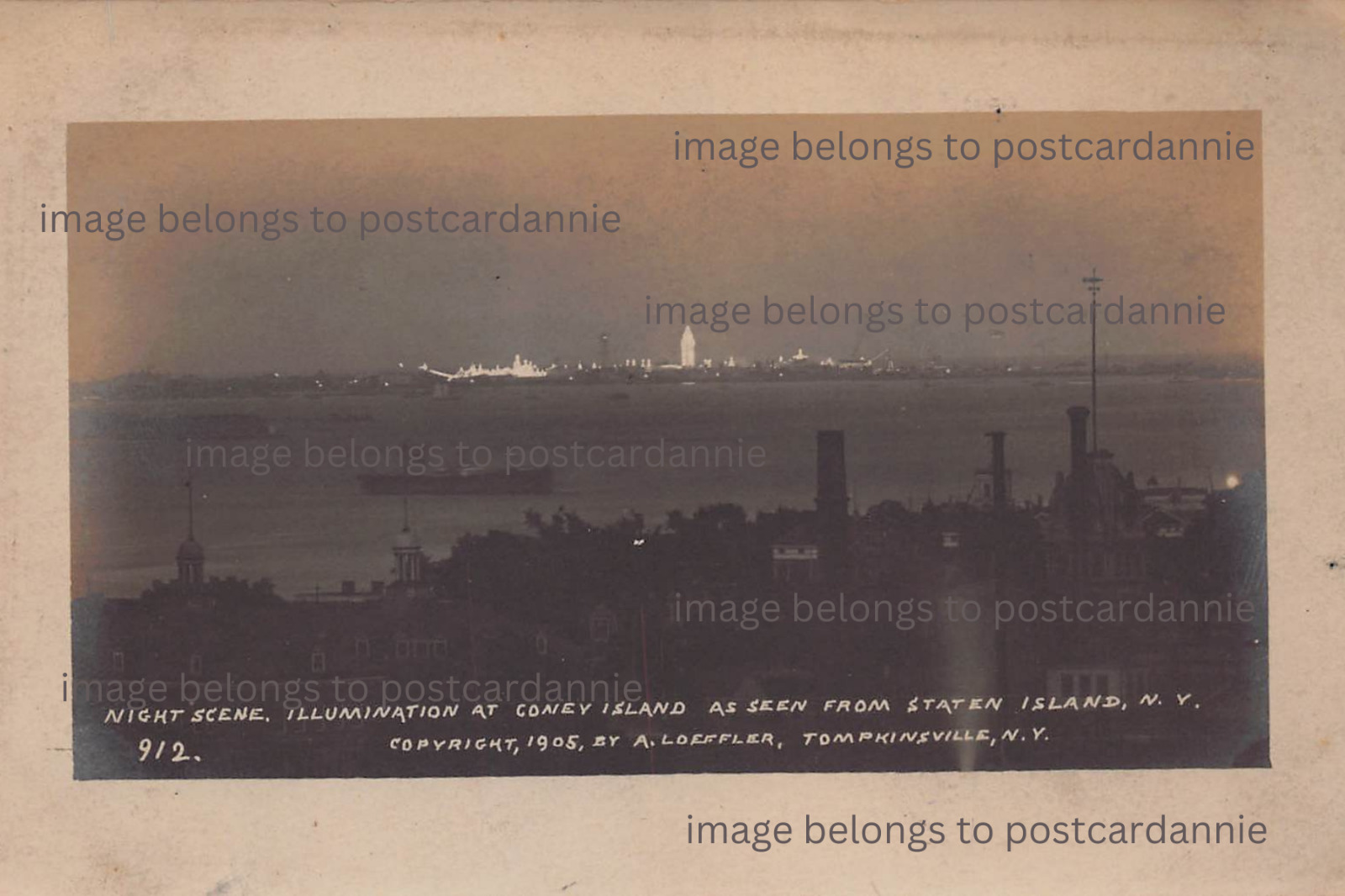 RPPC Coney Island Luna Park Staten Brooklyn New York 1905 Photo Vtg Postcard Y1