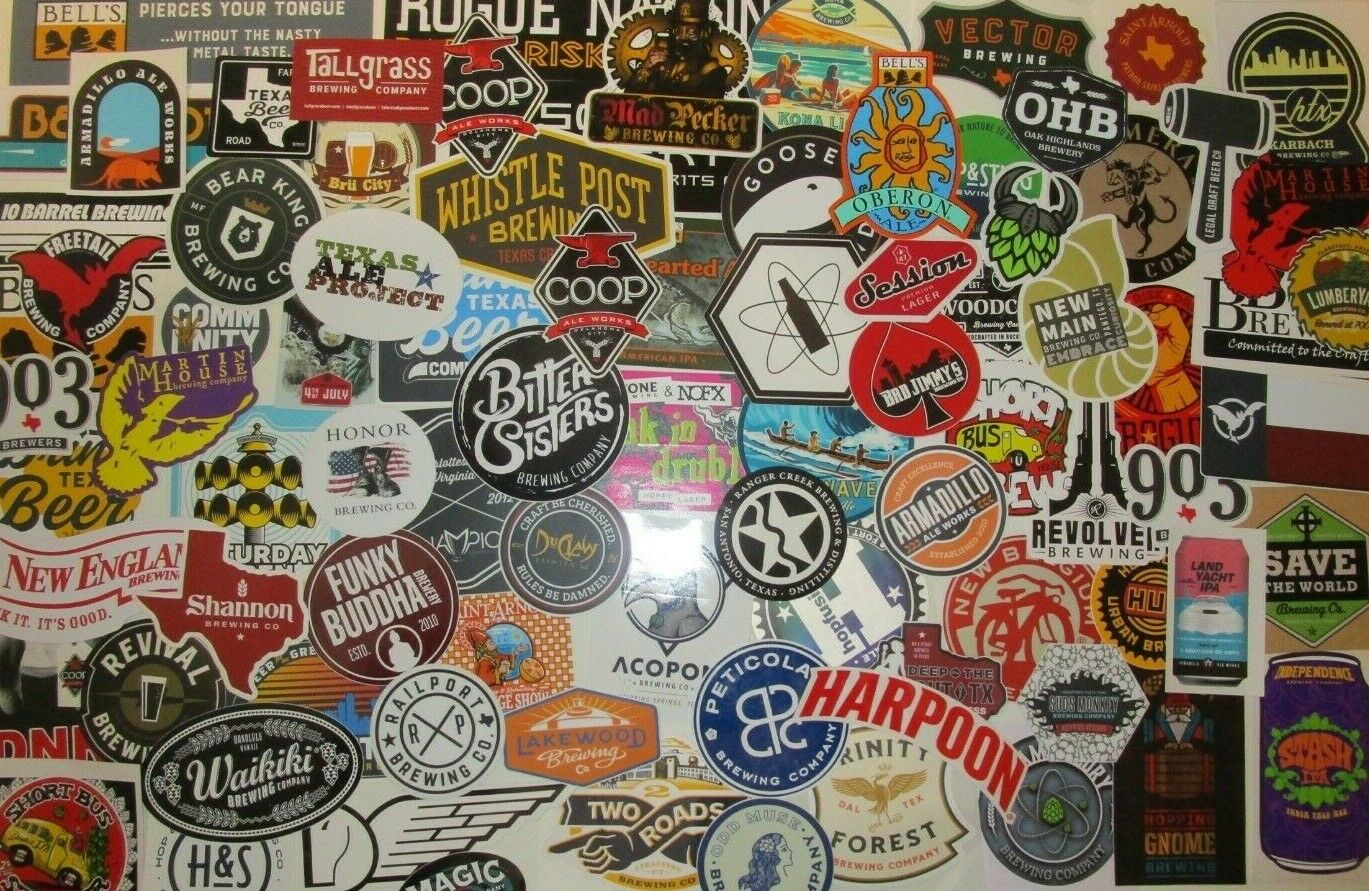 New Sticker Lot of 10 different Craft Beer Decal Brewery Logo random assortment