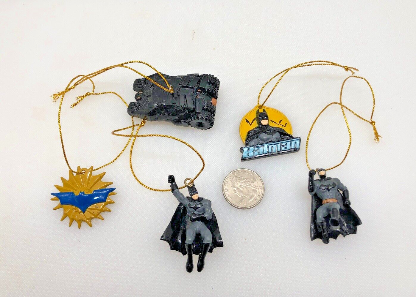 Batman Begins Miniature Ornaments DC Comics 5 Piece Holiday Set Kurt Adler