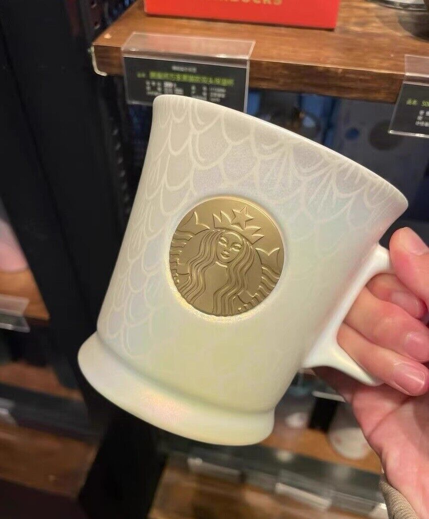 Starbucks NEW Dazzle Aurora Scales Ceramic Coffee Mug 414ml 50th Anniversary Cup