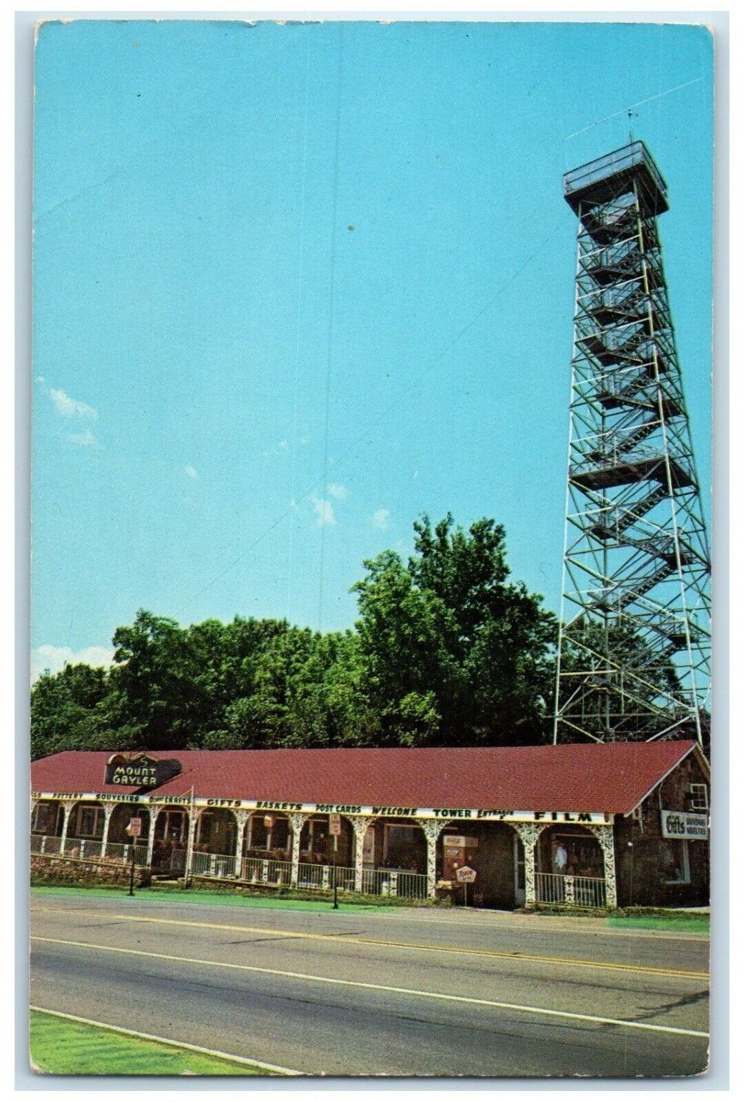 c1960 Mount Gayler Tower Boston Mountains Forth Smith Arkansas Ozarks Postcard
