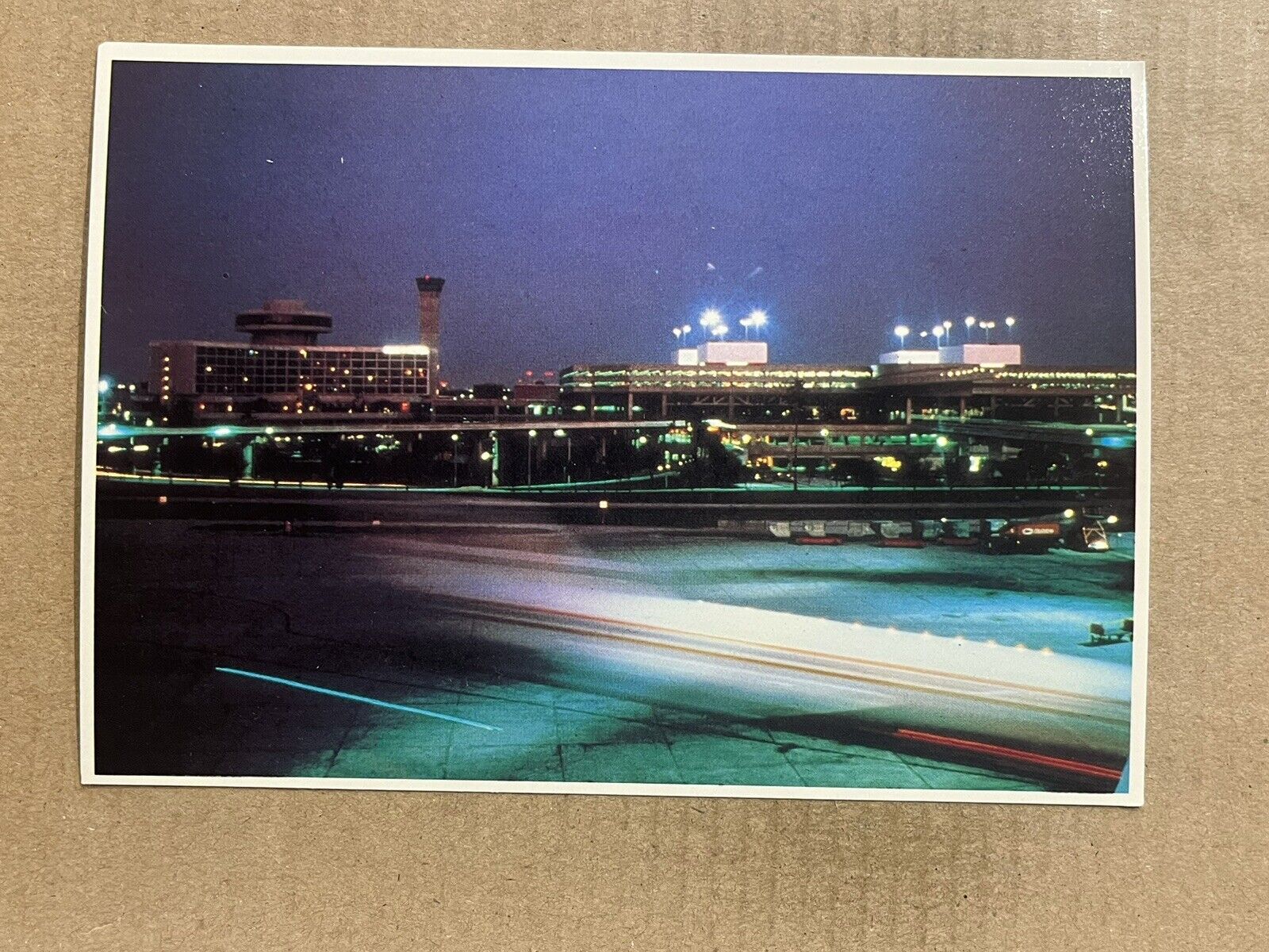 Postcard Florida FL Tampa International Airport Terminal Night Vintage PC
