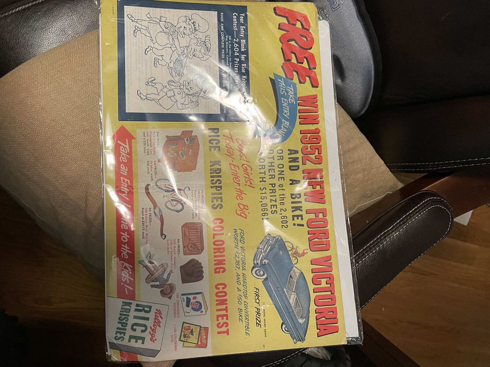 1952 cerial sweepstakes for a ford display with tear off coupon