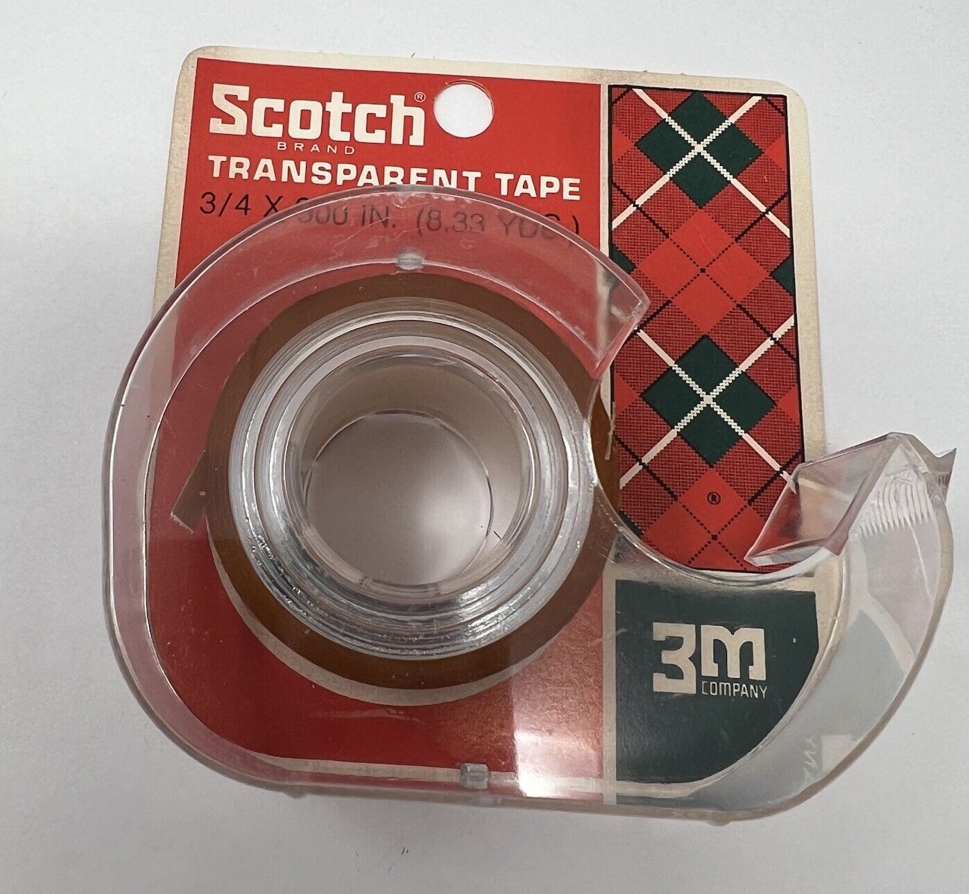 Vintage Scotch Transparent Tape 3M 3/4 300 In. Plaid NOS