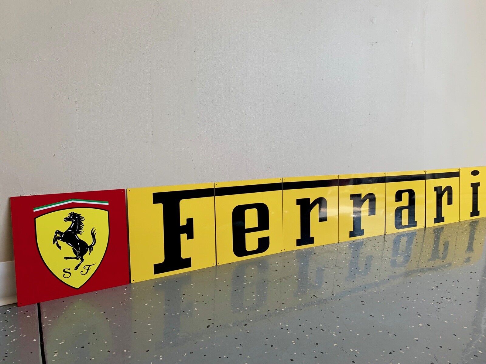 Amazing  80” 8 Piece Ferrari Italian Racing Vintage Reproduction Garage Sign