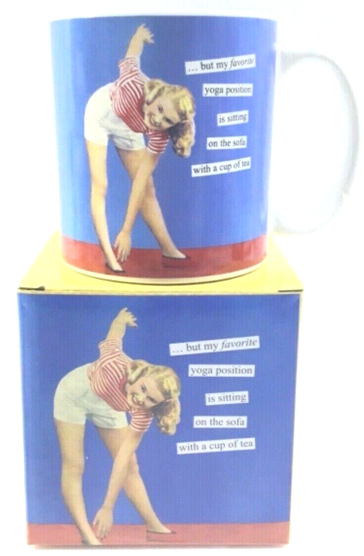 New Anne Taintor 14oz Ceramic Gloss Finish Mug But my Favourite Yoga Position is