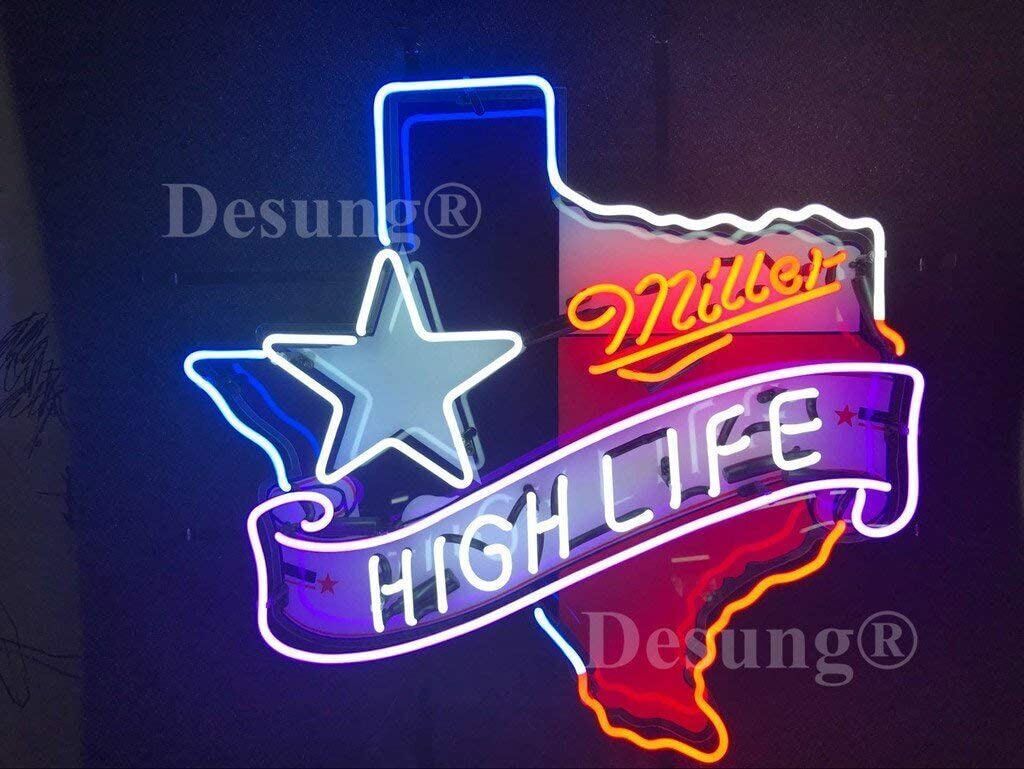 Amy Miller High Life Texas Map Neon Light Sign  24\