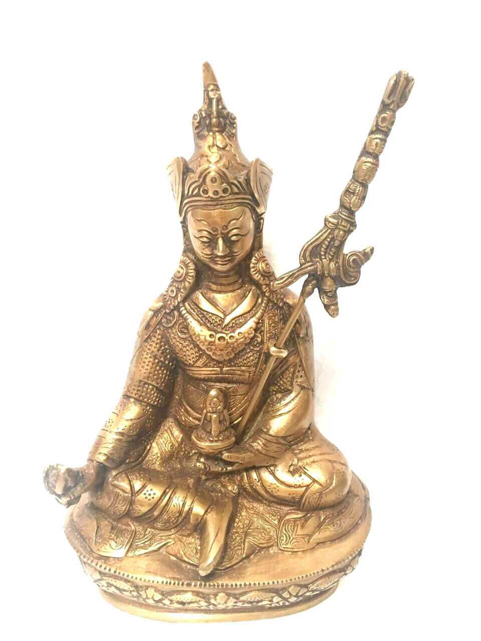 Padmasambhava The Second Buddha Brass Figurine Statue Decorative Collectible