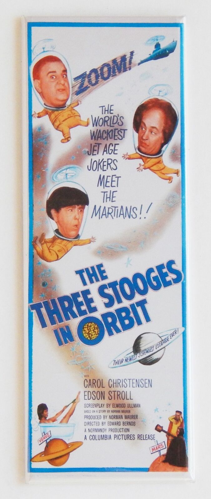 Three Stooges in Orbit FRIDGE MAGNET (1.5 x 4.5 inches) insert movie poster