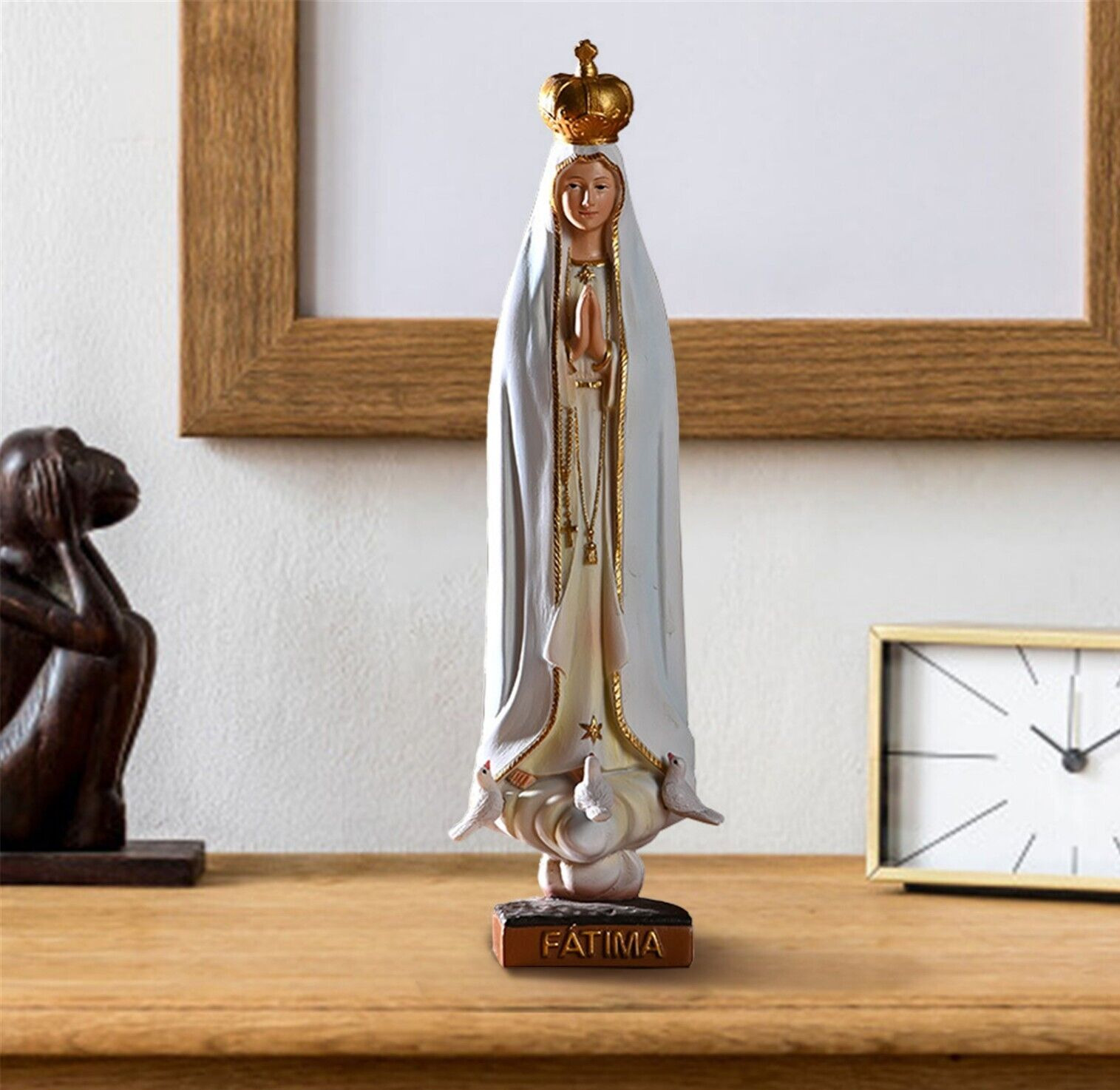 Our Lady Of Fatima Catholic Statue Figure Virgin Mary Catholic Decor Statue 8''