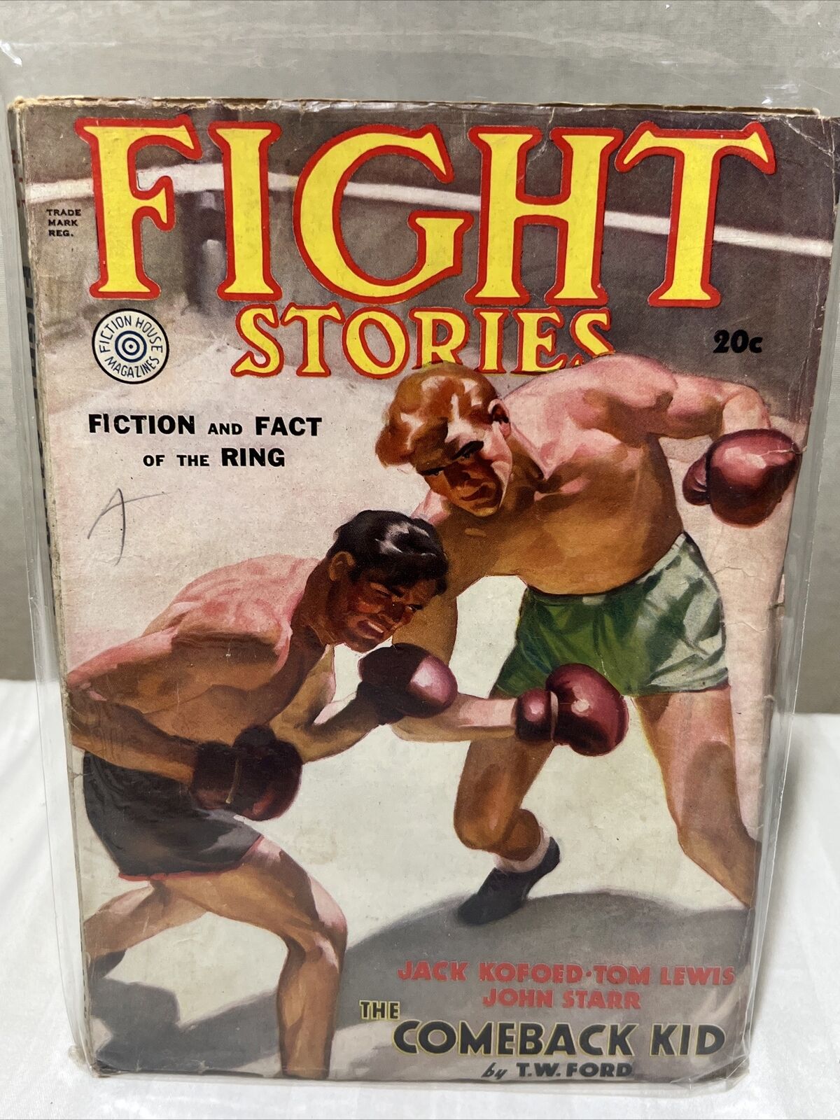 Vintage Fight Stories 1936 Pulp magazine THE COMEBACK KID By T.W. Ford Vol. 5 #2
